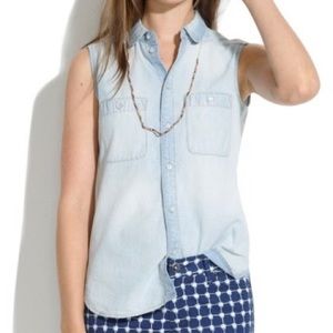 Madewell Sleeveless Chambray Shirt